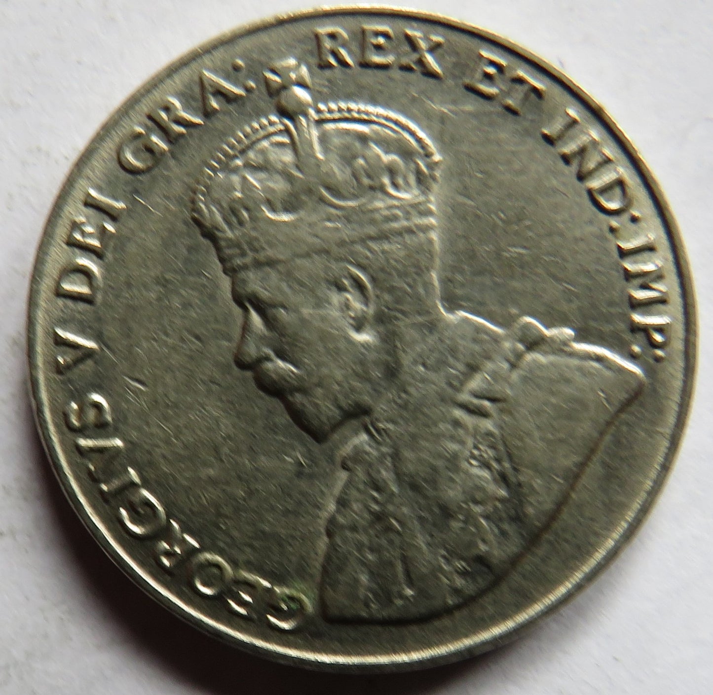 1929 King George V Canada 5 Cents Coin