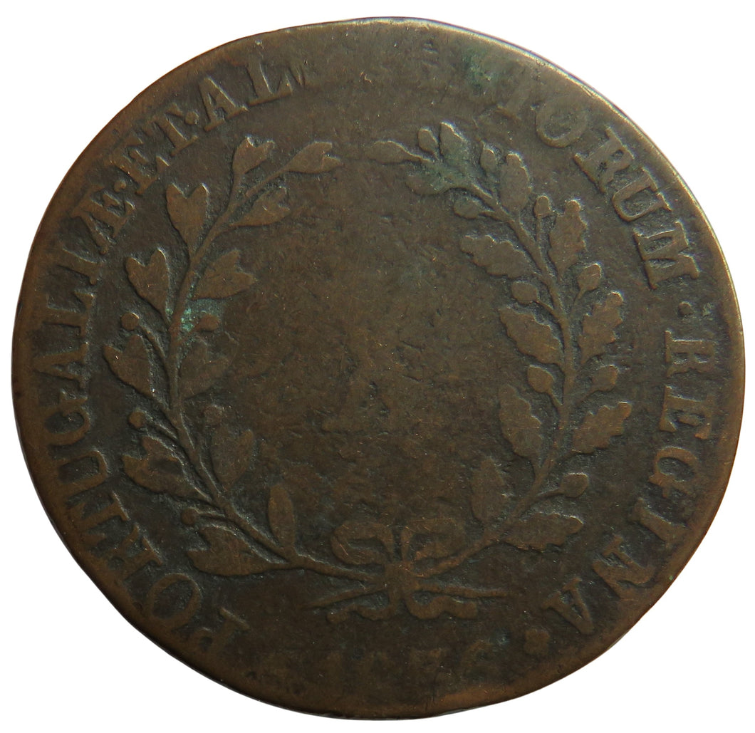 1836 Portugal 10 Reis Coin