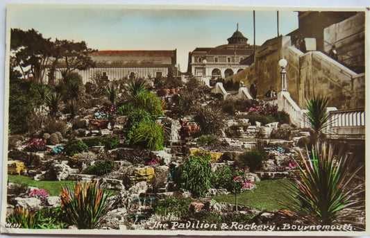 Vintage Postcard of The Pavilion & Rockery, Bournemouth, 1935