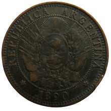 Load image into Gallery viewer, 1890 Argentina 2 Centavos Coin
