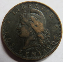 Load image into Gallery viewer, 1890 Argentina 2 Centavos Coin
