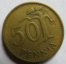 Load image into Gallery viewer, 1963 Finland 50 Pennai Coin
