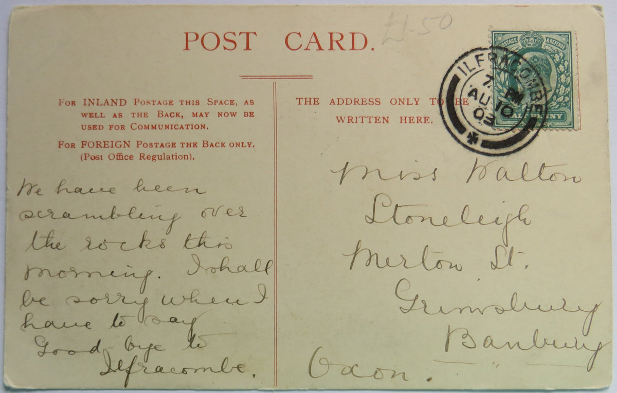 Vintage Postcard of Lantern Hill and Hillsboro, Ilfracombe, 1903, Harding's image 2