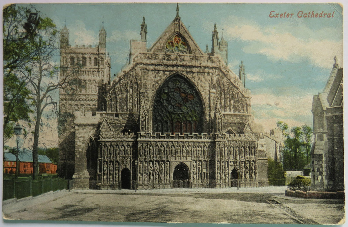 Vintage Postcard of Exeter Cathedral, 1905, Valentine's Series image 1