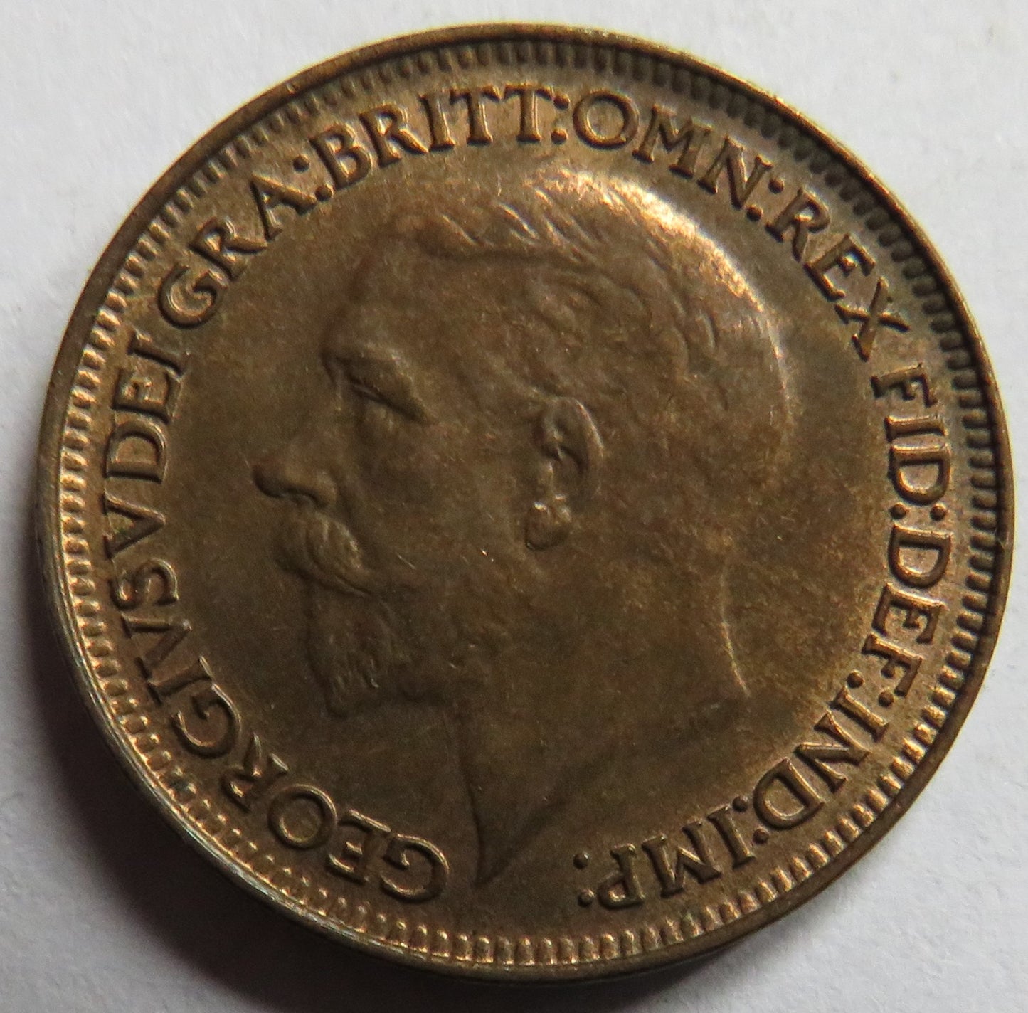 1928 King George V Farthing Coin - Great Britain