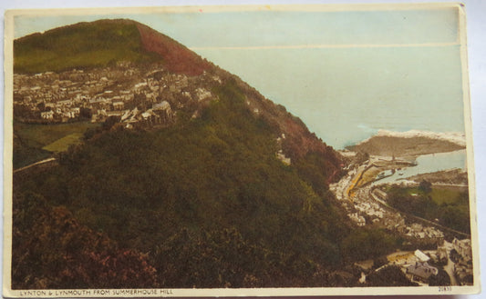 Vintage Postcard of Lynton & Lynmouth from Summerhouse Hill