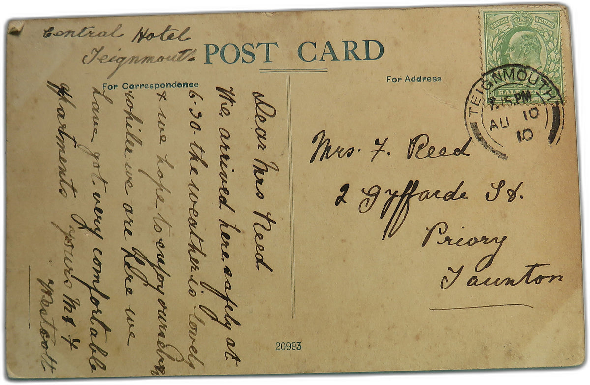 Vintage Postcard of Teignmouth From E. Cliff, 1910 image 2