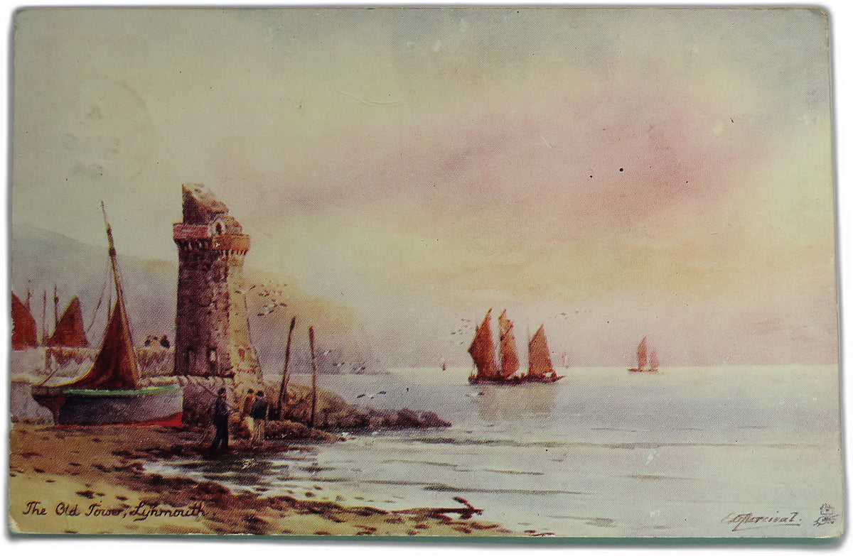 Vintage Postcard of The Old Tower, Lynmouth, 1904, Raphael Tuck & Sons image 1