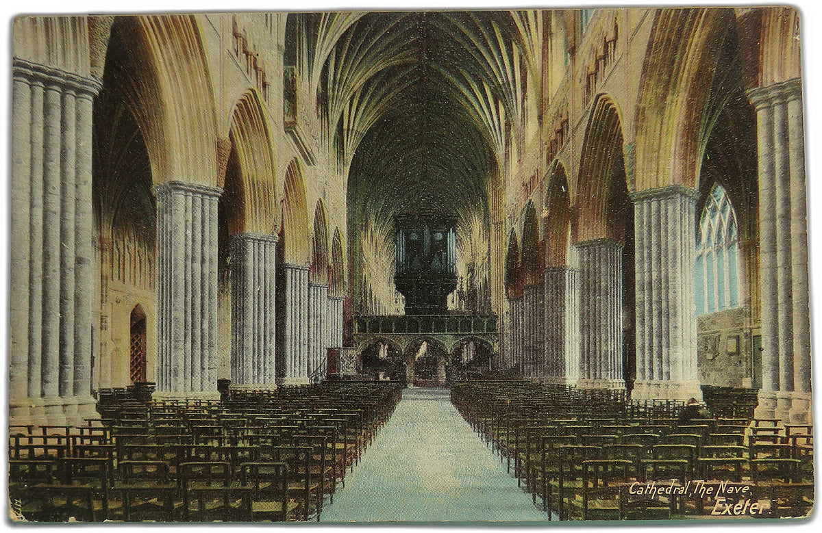 Vintage Postcard of Cathedral, The Nave, Exeter, The Wrench Series, Nr. 11171 image 1