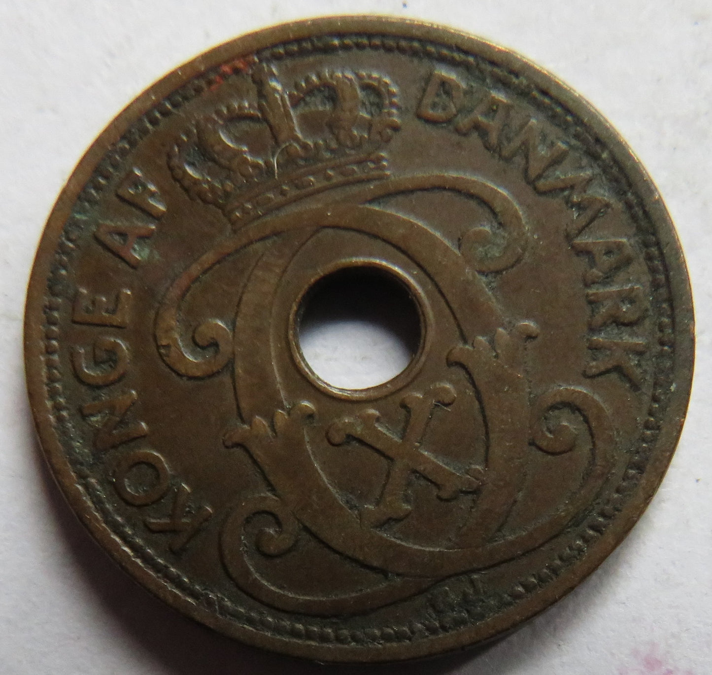 1928 Denmark 2 Ore Coin