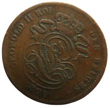 Load image into Gallery viewer, 1870 Belgium 2 Centimes Coin
