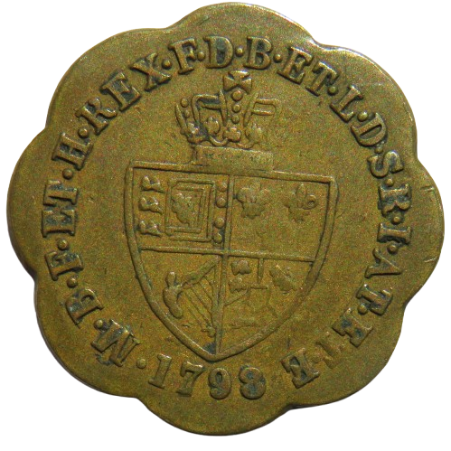 1798 King George III Brass Gaming Token