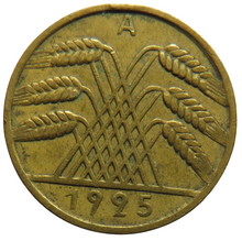 Load image into Gallery viewer, 1925-A Germany - Weimar Republic 10 Reichspfennig Coin
