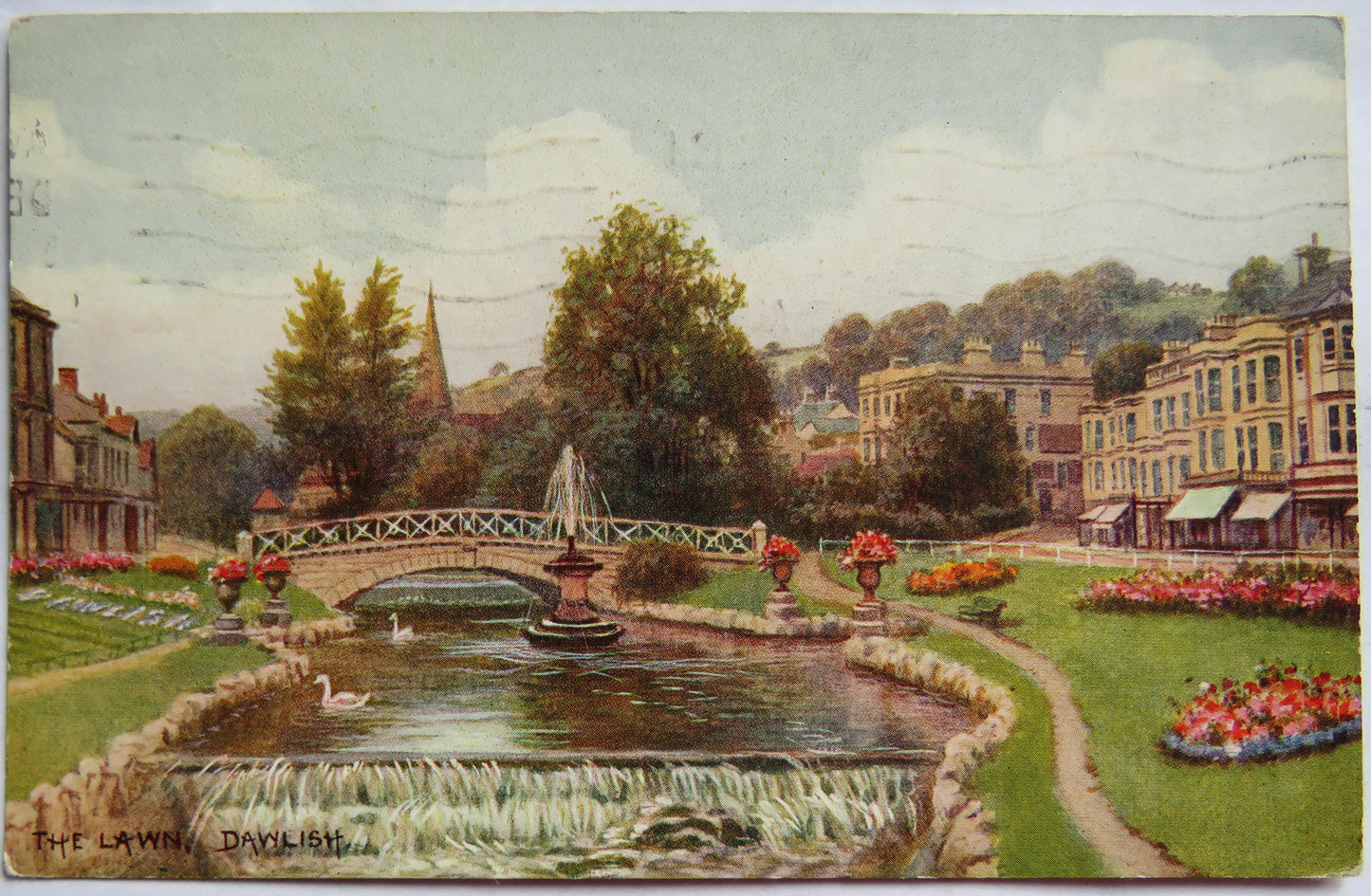 Vintage Postcard of The Lawn, Dawlish, 1950