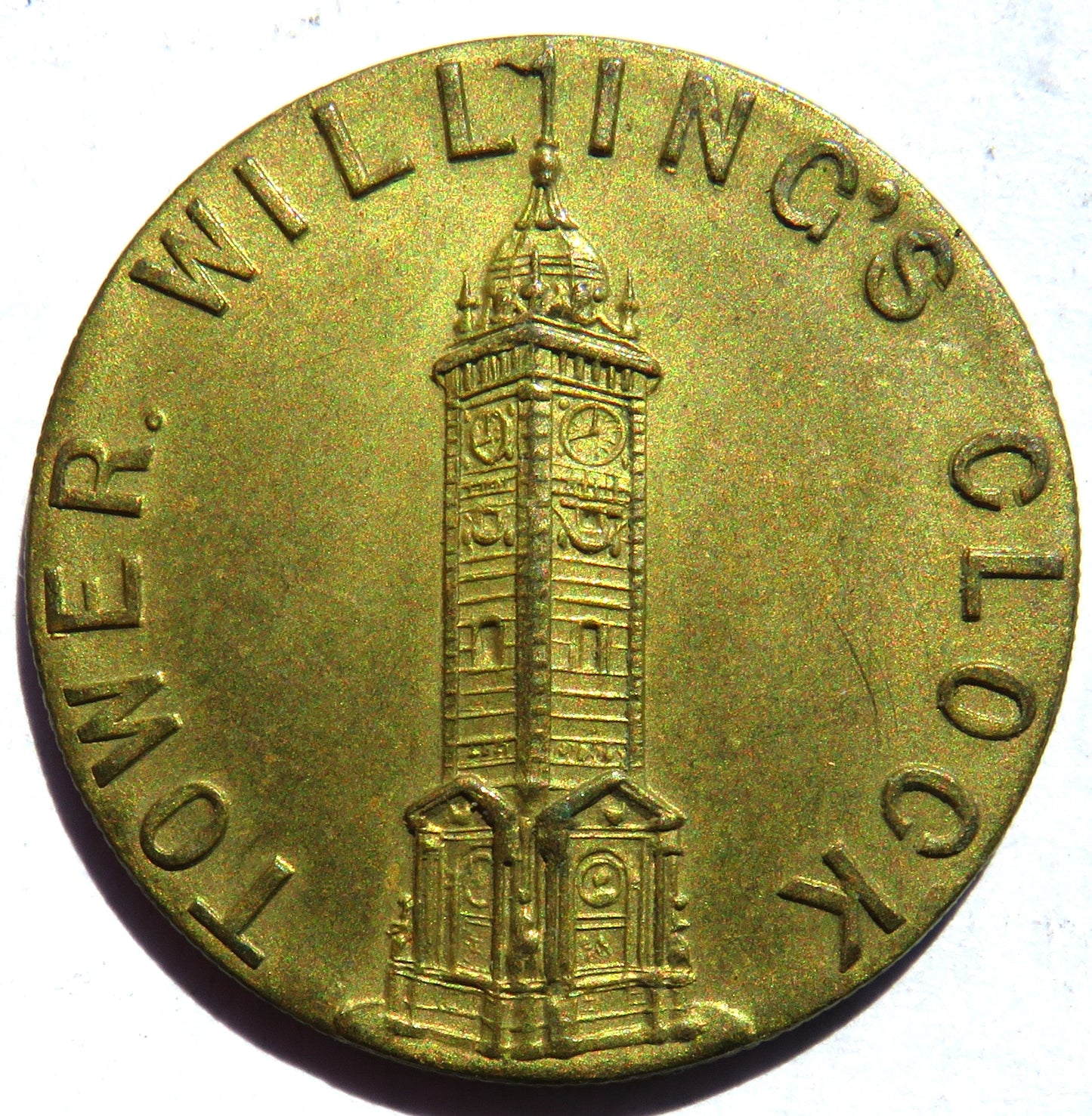 1887 "Tower Willing's Clock" Presented To The Town of Brighton Brass Token