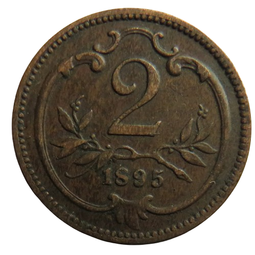 1895 Austria One Heller Coin