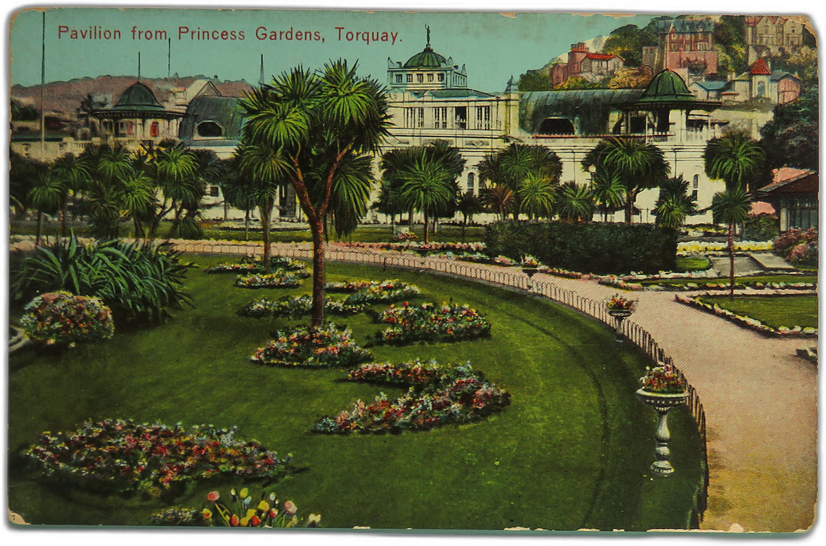 Vintage Postcard of Pavilion from Princess Gardens, Torquay image 1