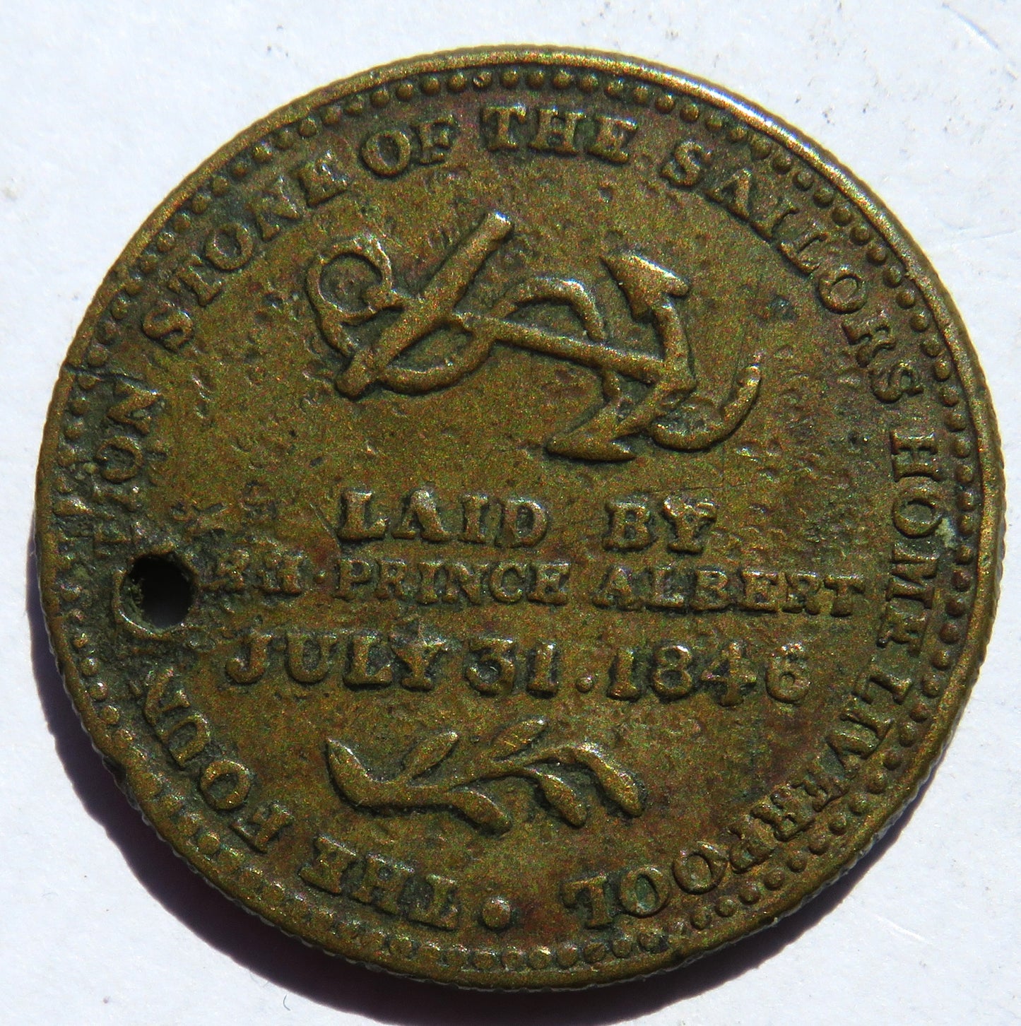 1846 Foundation Stone Of The Sailors Home Liverpool Token Laid By Prince Albert