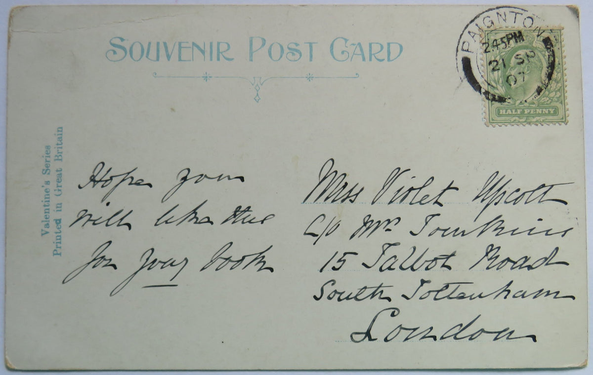 Vintage Postcard of King's Gardens, Torquay, 1907 image 2