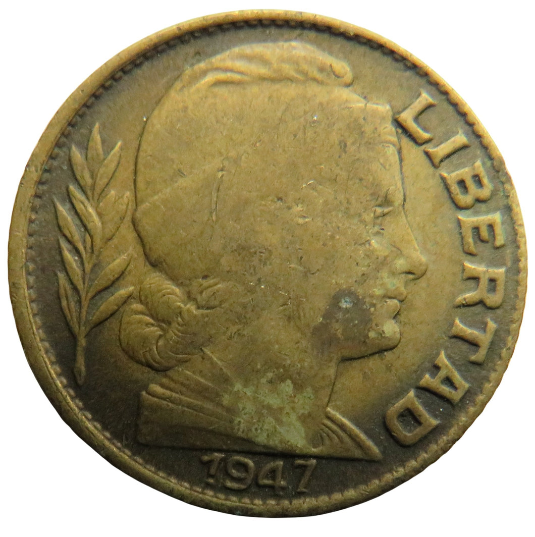 1947 Argentina 20 Centavos Coin