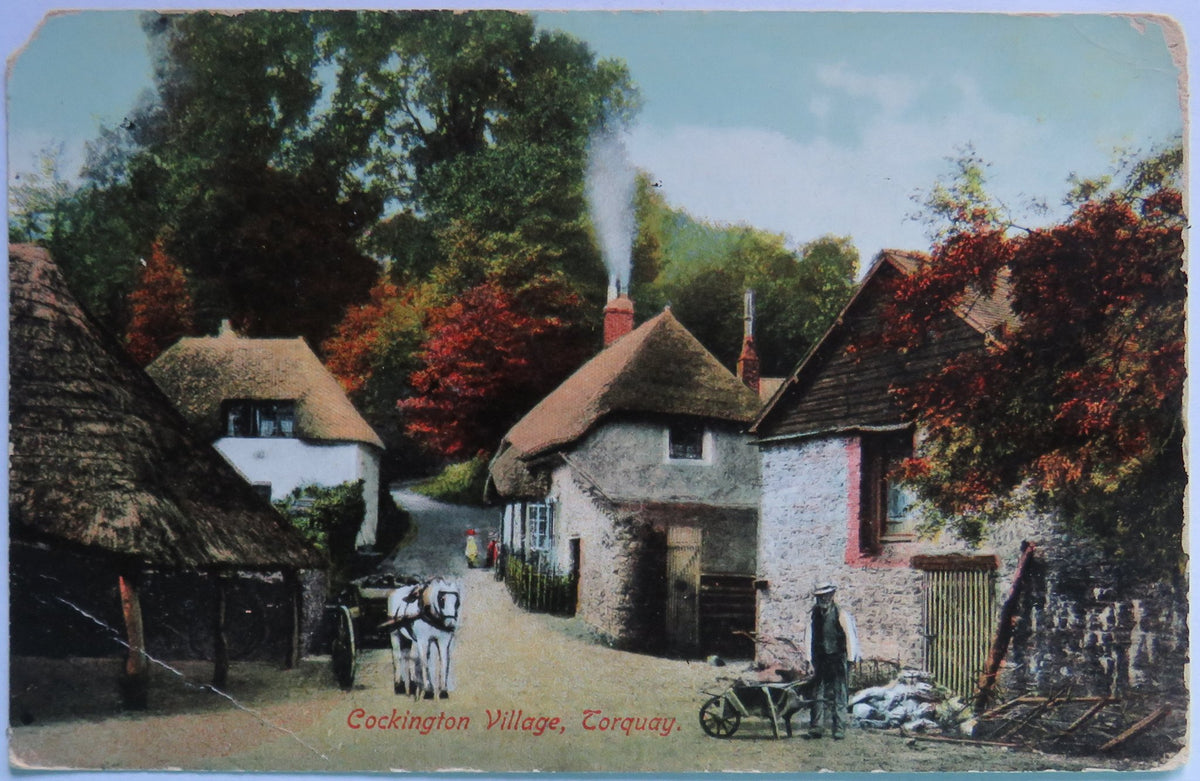 Vintage Postcard of Cockington Village, Torquay, 1915 image 1