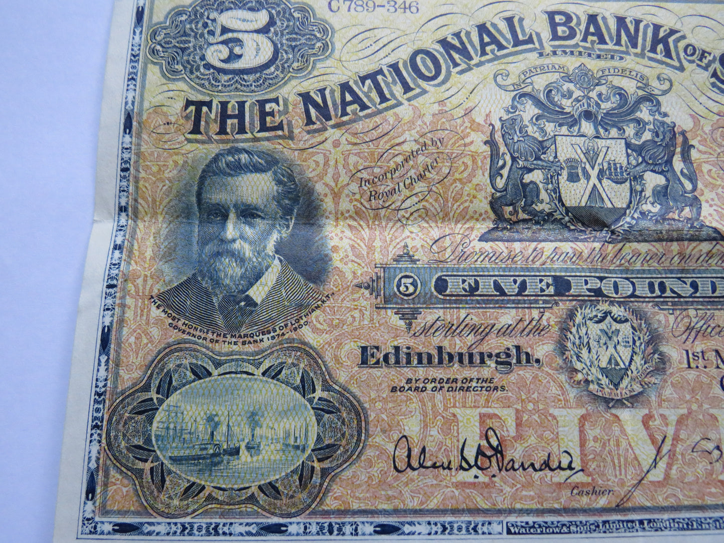 1952 The National Bank of Scotland £5 Five Pound Banknote