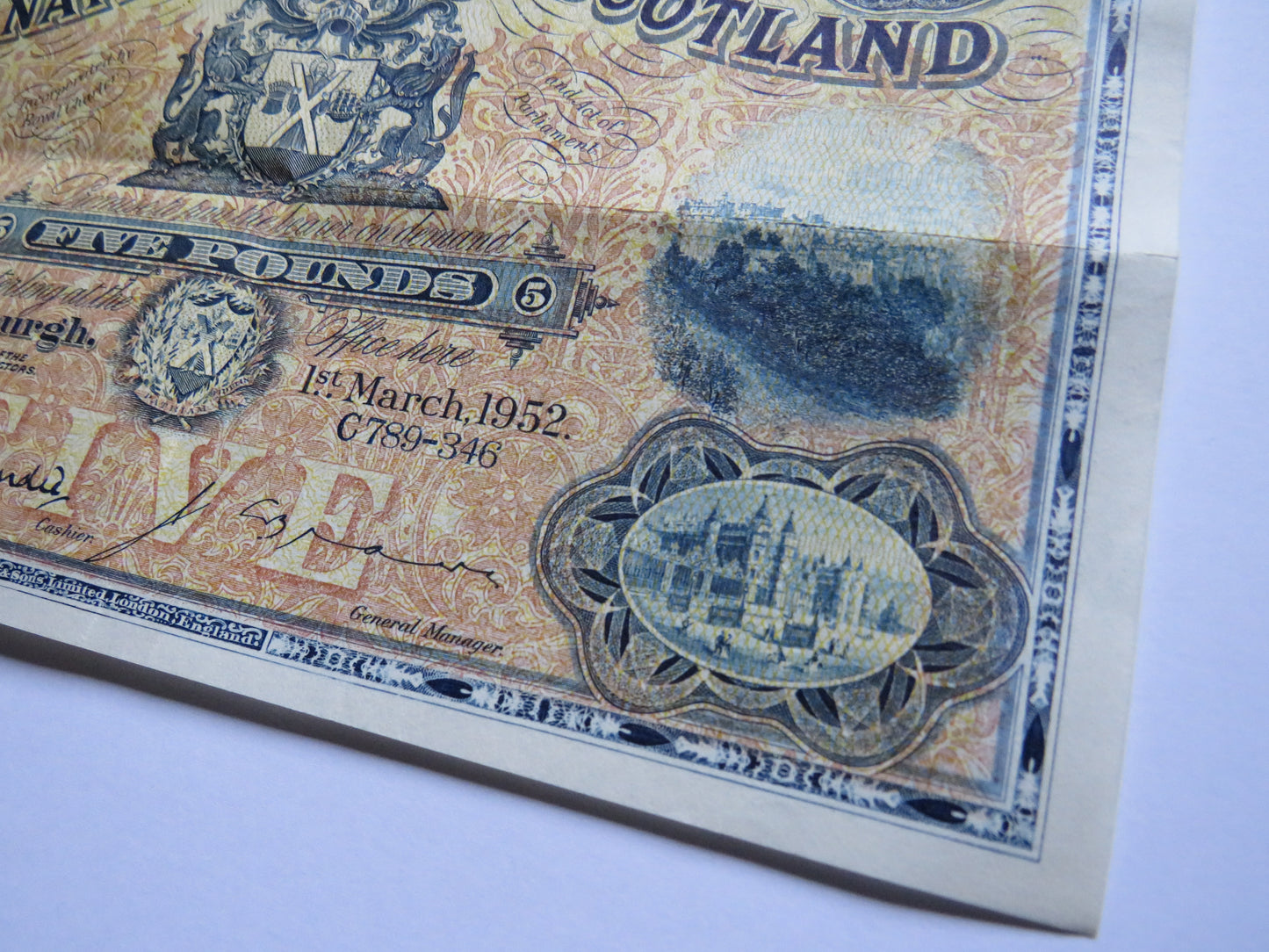 1952 The National Bank of Scotland £5 Five Pound Banknote