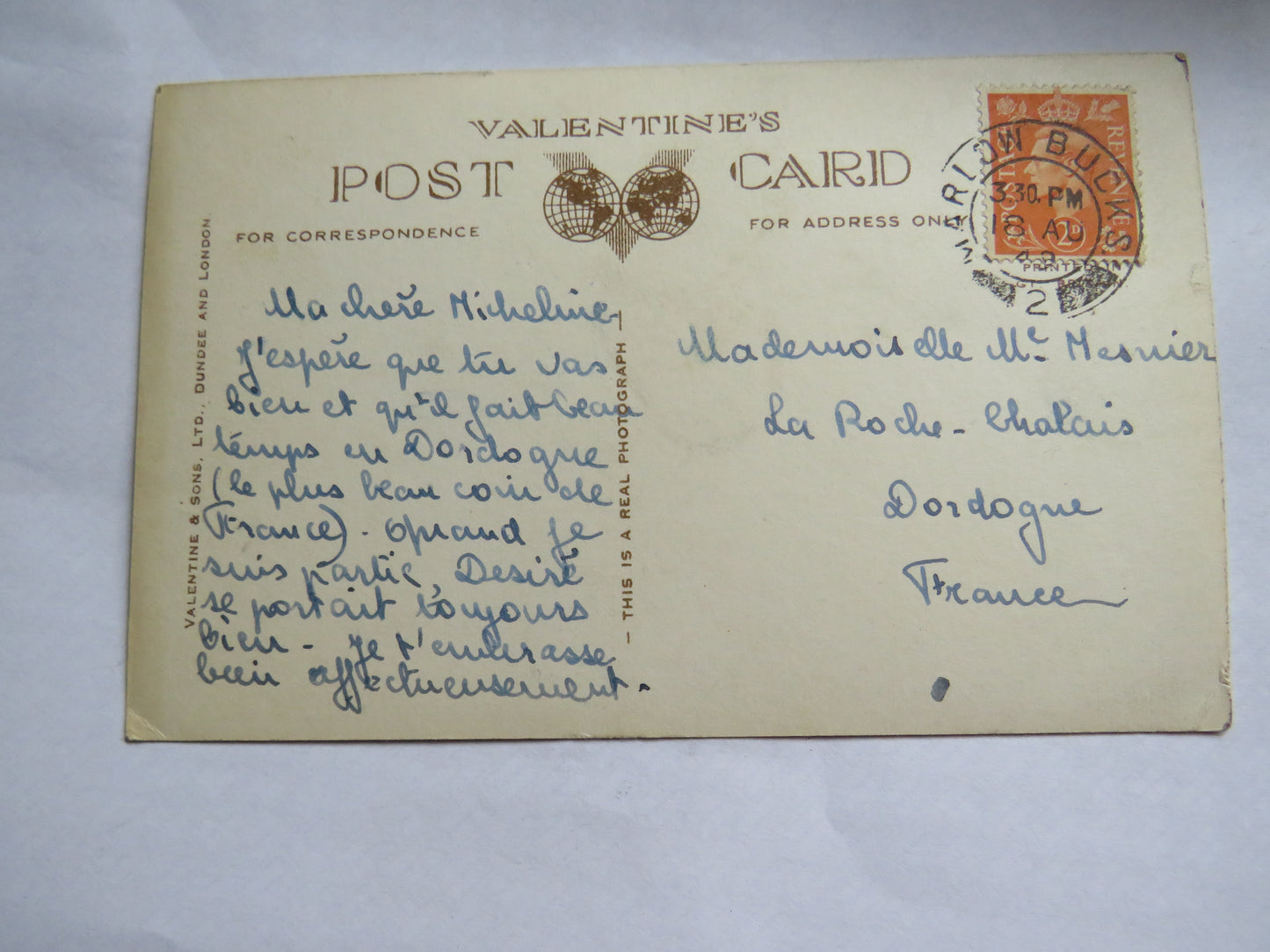 Vintage Postcard of Bridge and Church from West, Marlow