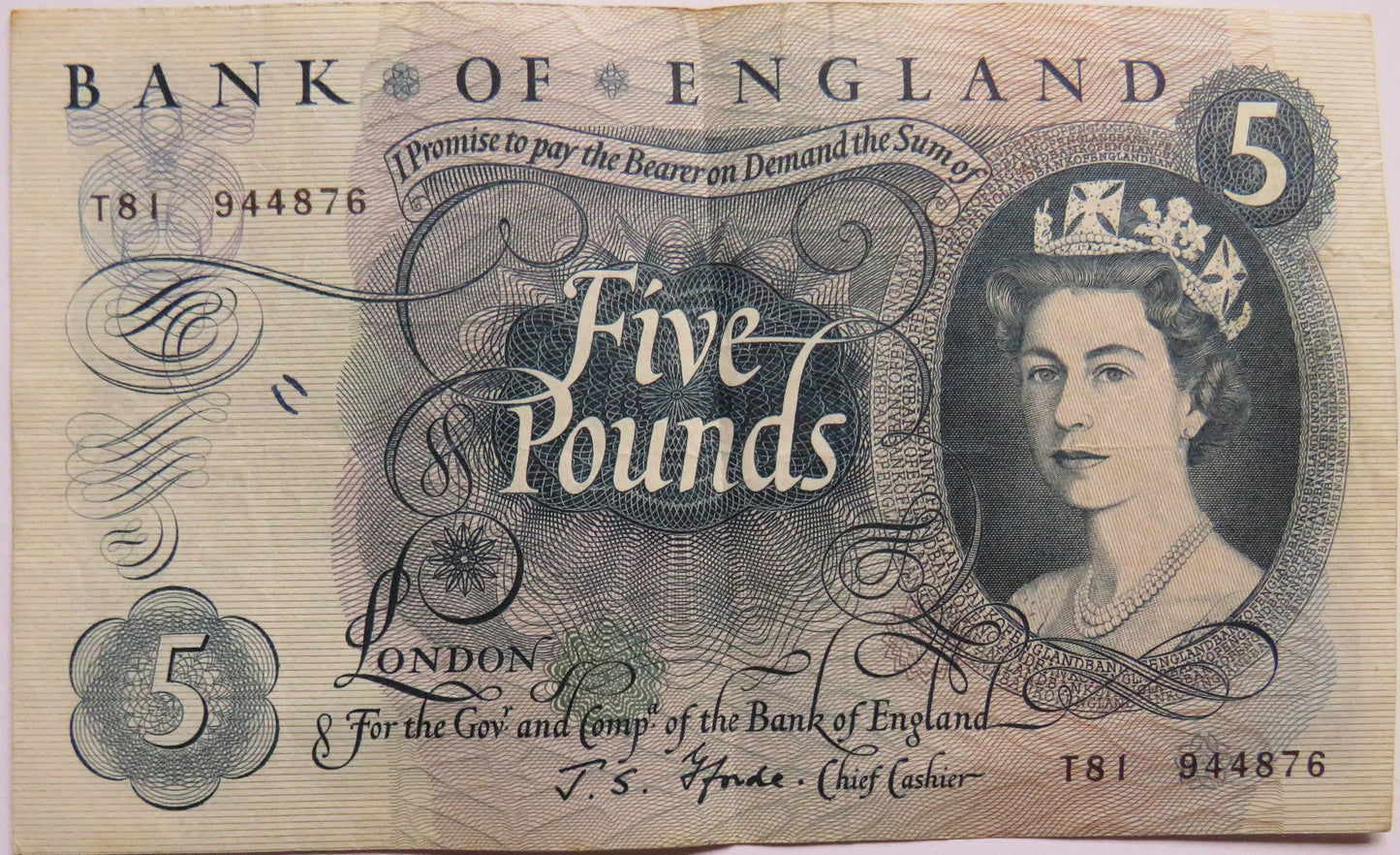 Bank of England £5 Five Pound Banknote J.S. Fforde
