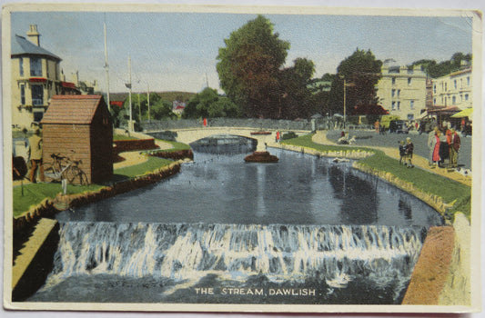 Vintage Postcard of The Stream, Dawlish, 1956