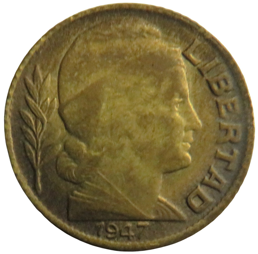 1947 Argentina 10 Centavos Coin