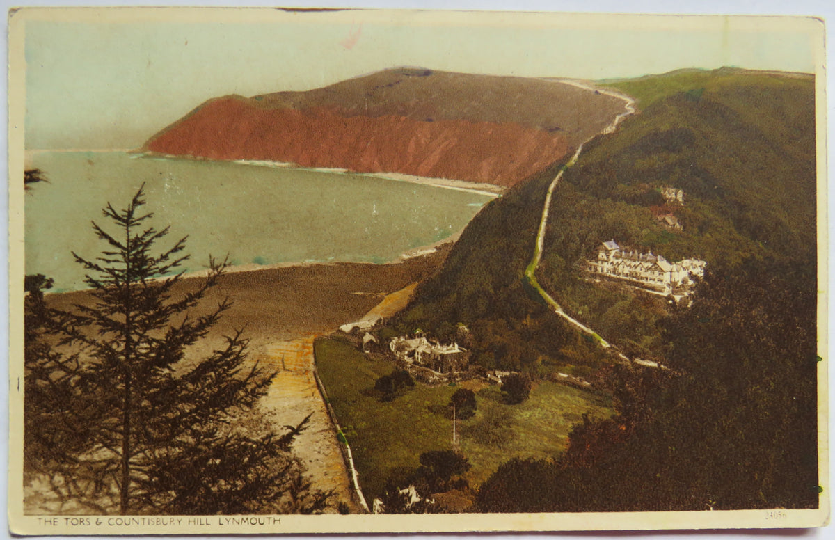 Ty Countisbury Vintage Postcard of The Tors & Countisbury Hill, Lynmouth – J.W.B Coins ...