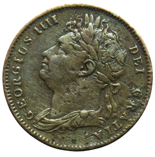 1822 King George IV Farthing Coin - Great Britain