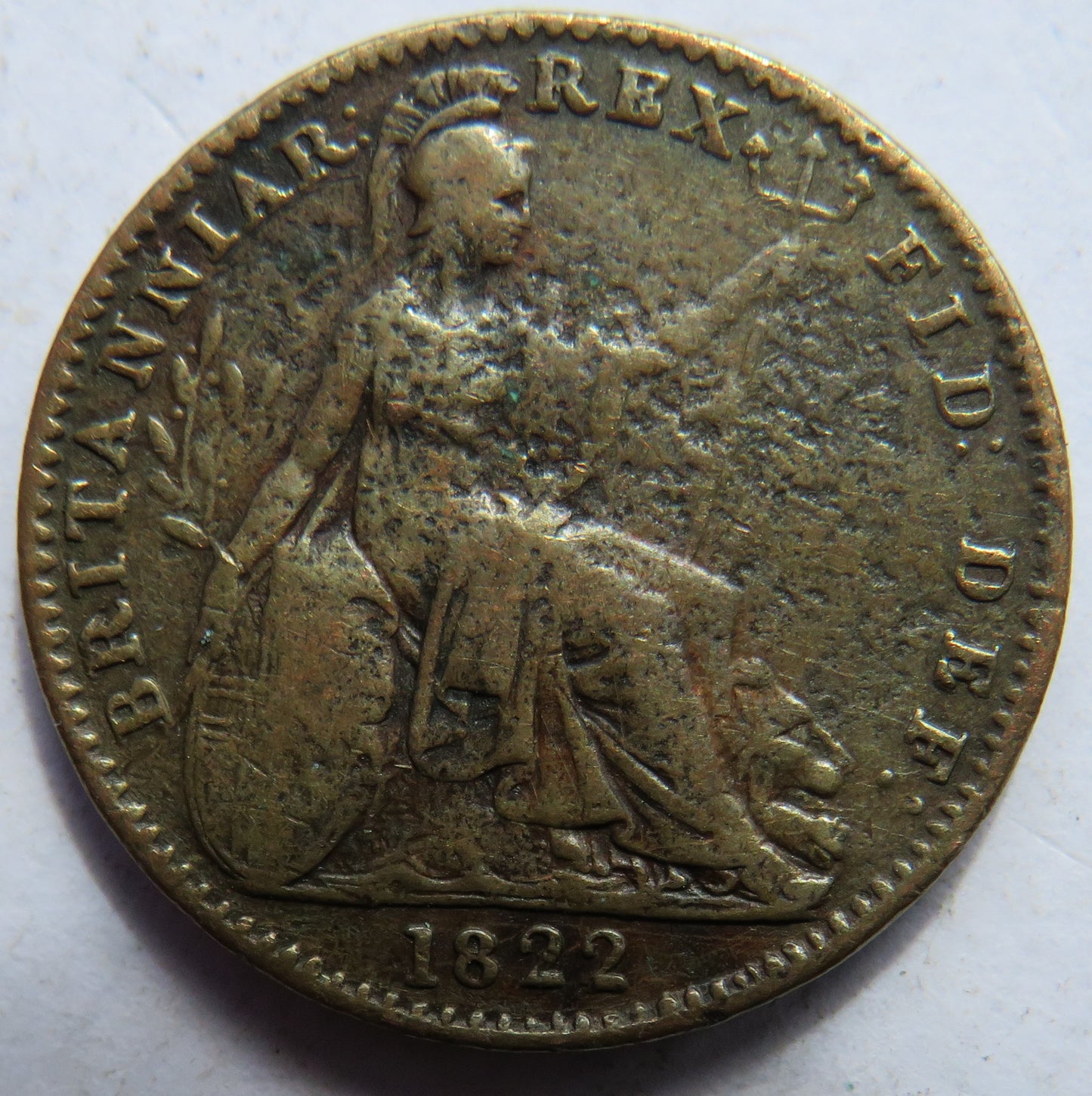 1822 King George IV Farthing Coin - Great Britain