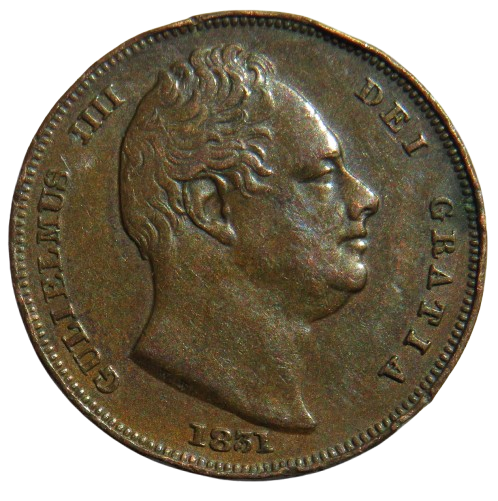 1831 King William IV Farthing Coin - Great Britain