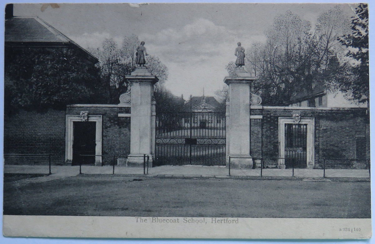 Vintage Postcard of The Bluecoat School, Hertford image 1