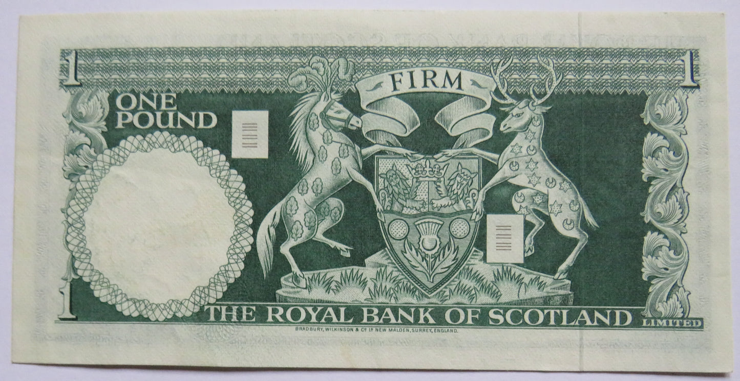 1970 The Royal Bank of Scotland £1 One Pound Banknote UNC
