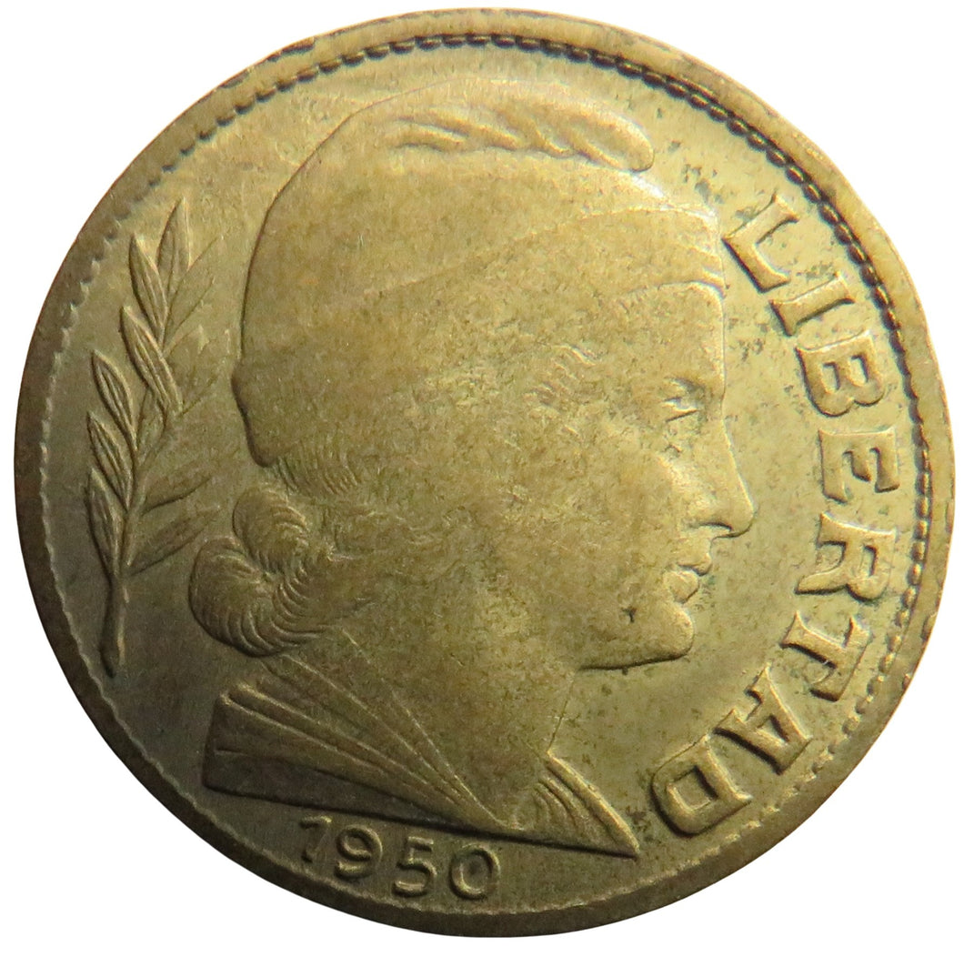 1950 Argentina 10 Centavos Coin