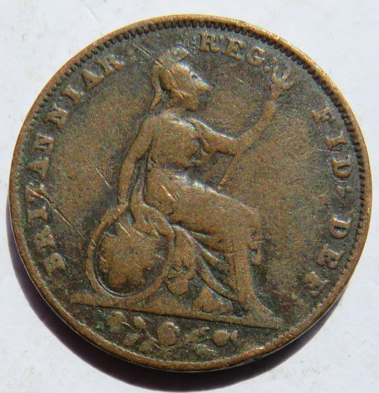 1853 Queen Victoria Young Head Farthing Coin - Great Britain