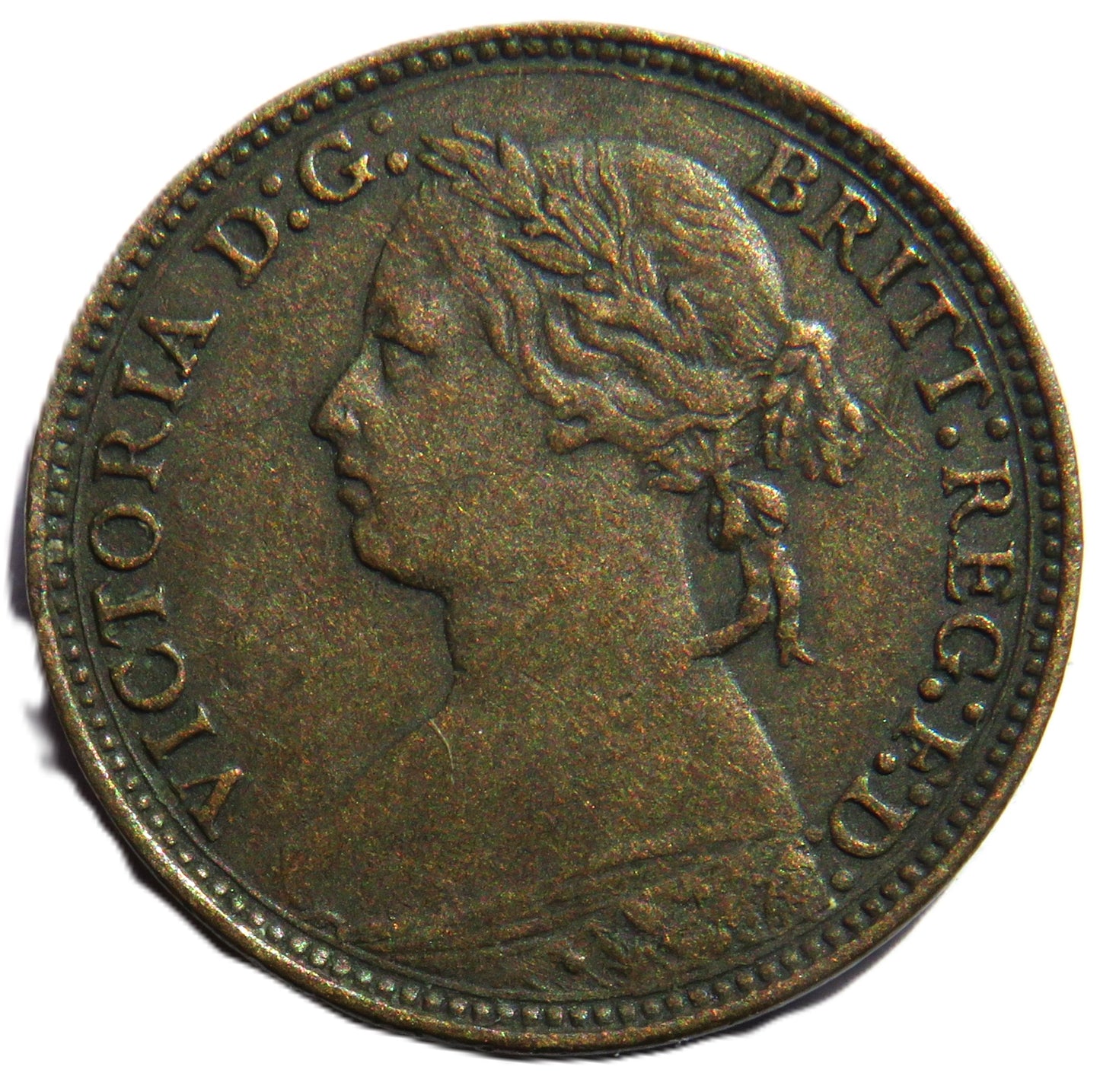 1879 Queen Victoria Bun Head Farthing Coin - Great Britain
