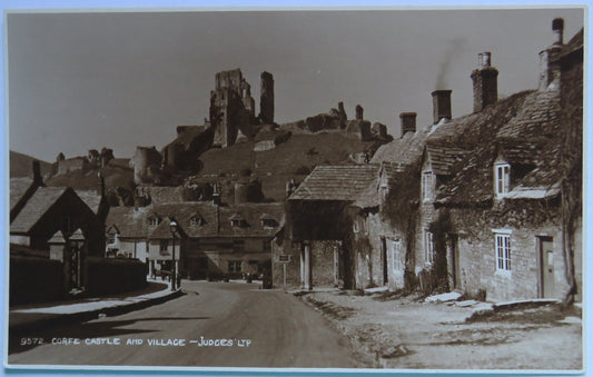 Vintage Postcard of Corfe Castle and Village - Judges Ltd image 1