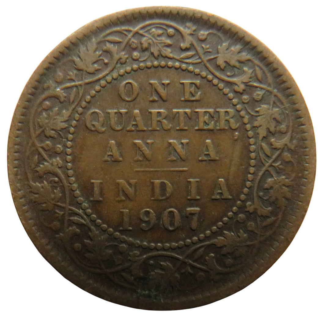 1907 King Edward VII India 1/4 Anna Coin