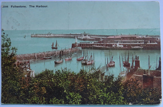 Vintage Postcard of Folkestone, The Harbour image 1