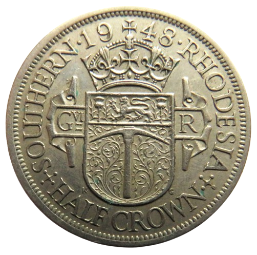 1948 King George VI Southern Rhodesia Halfcrown Coin