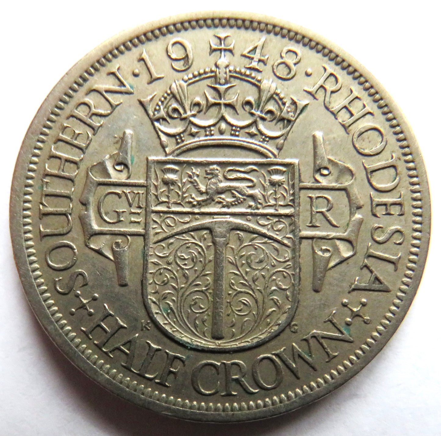 1948 King George VI Southern Rhodesia Halfcrown Coin
