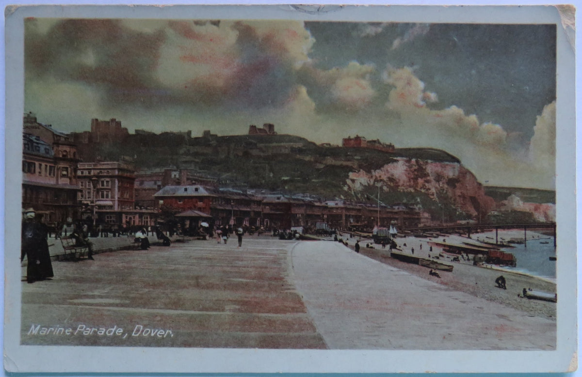 Vintage Postcard of Marine Parade, Dover, 1913 image 1