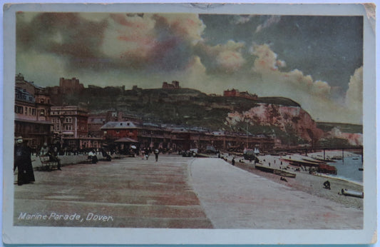 Vintage Postcard of Marine Parade, Dover, 1913 image 1