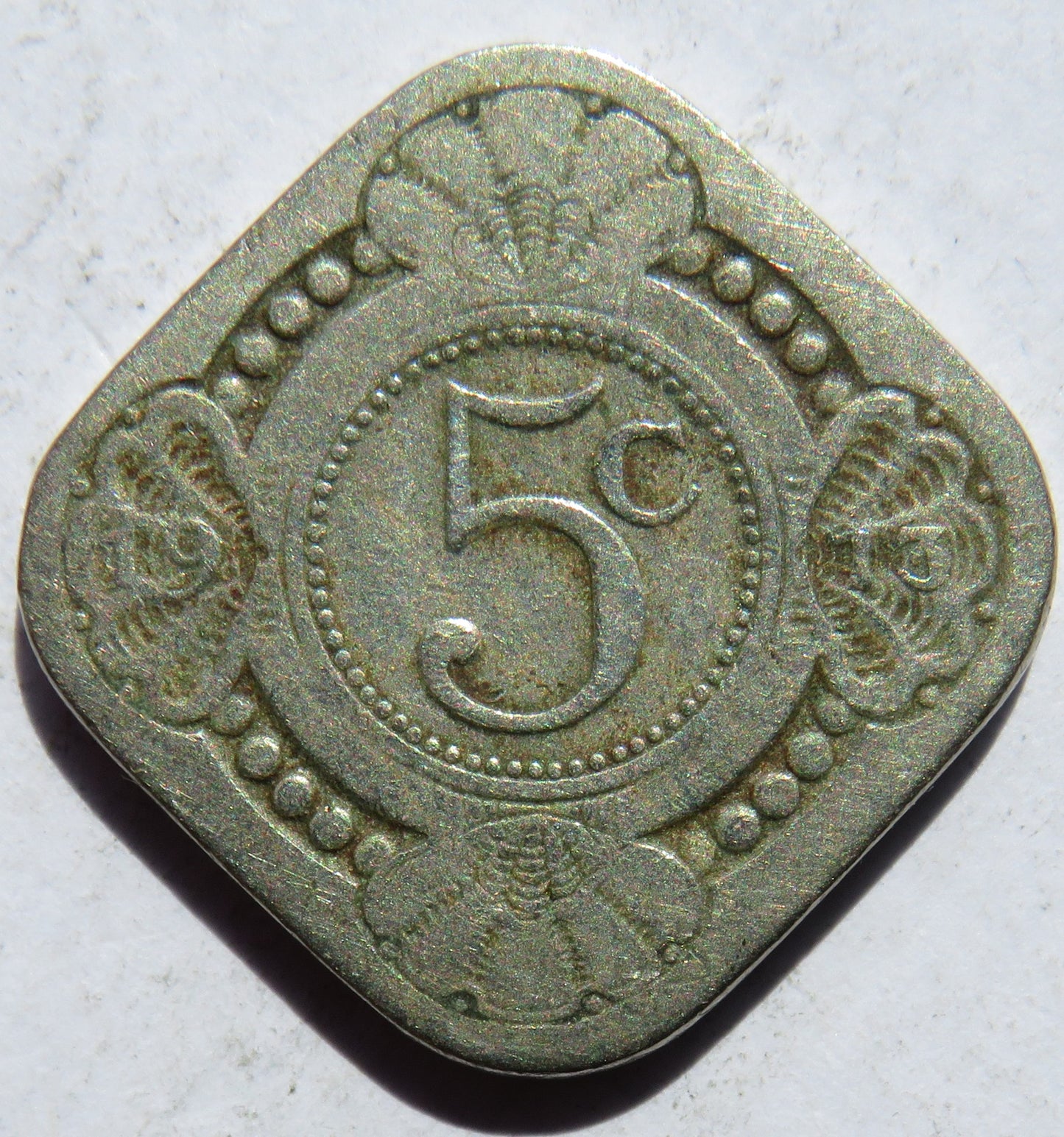 1913 Netherlands 5 Cents Coin