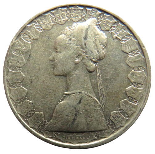 1961 Italy Silver 500 Lire Coin