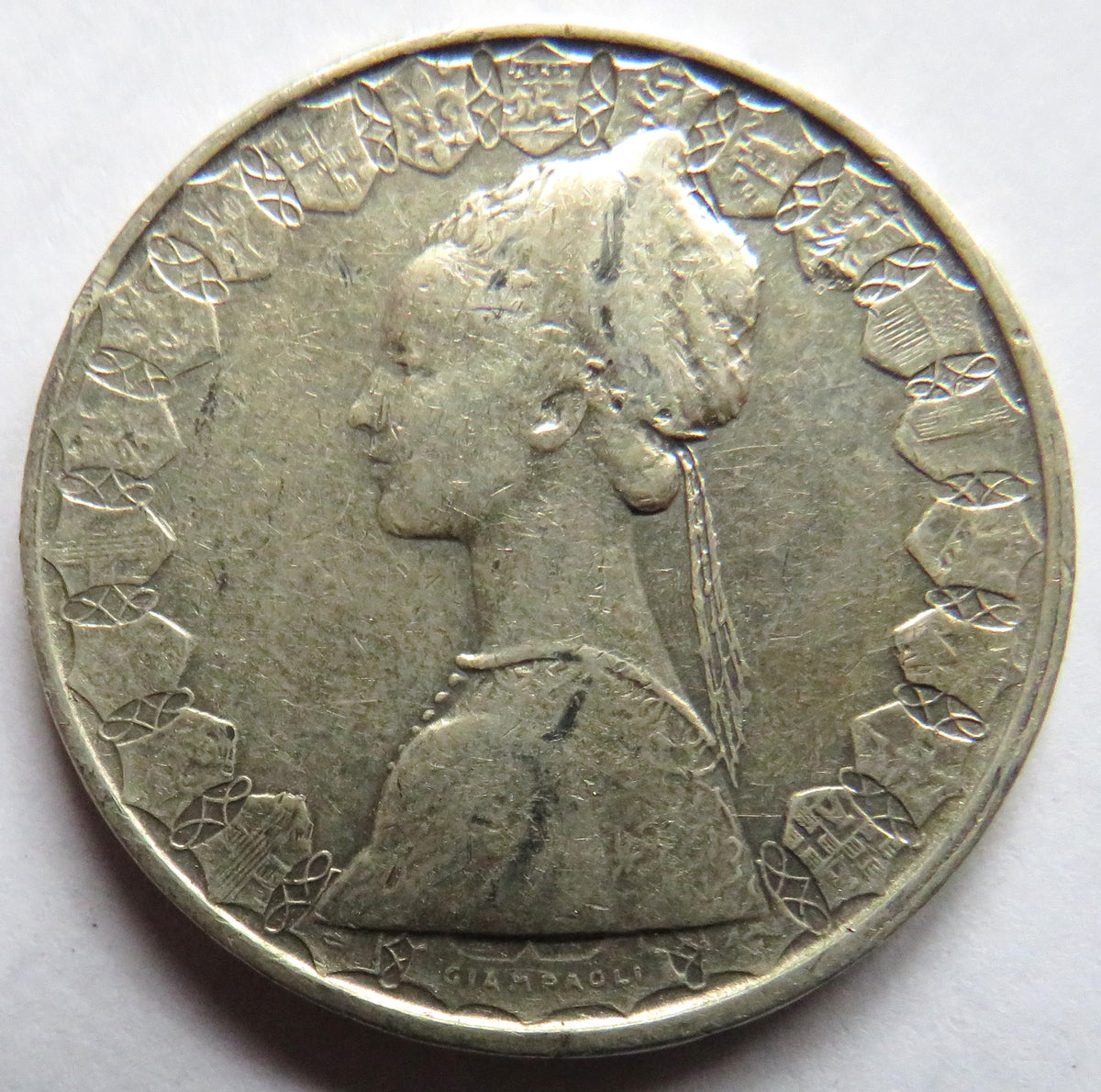 1961 Italy Silver 500 Lire Coin